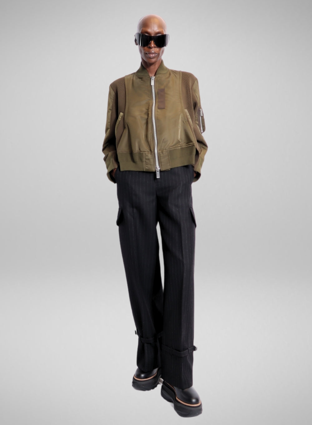 SACAI | Nylon Twill Knit Mix Blouson