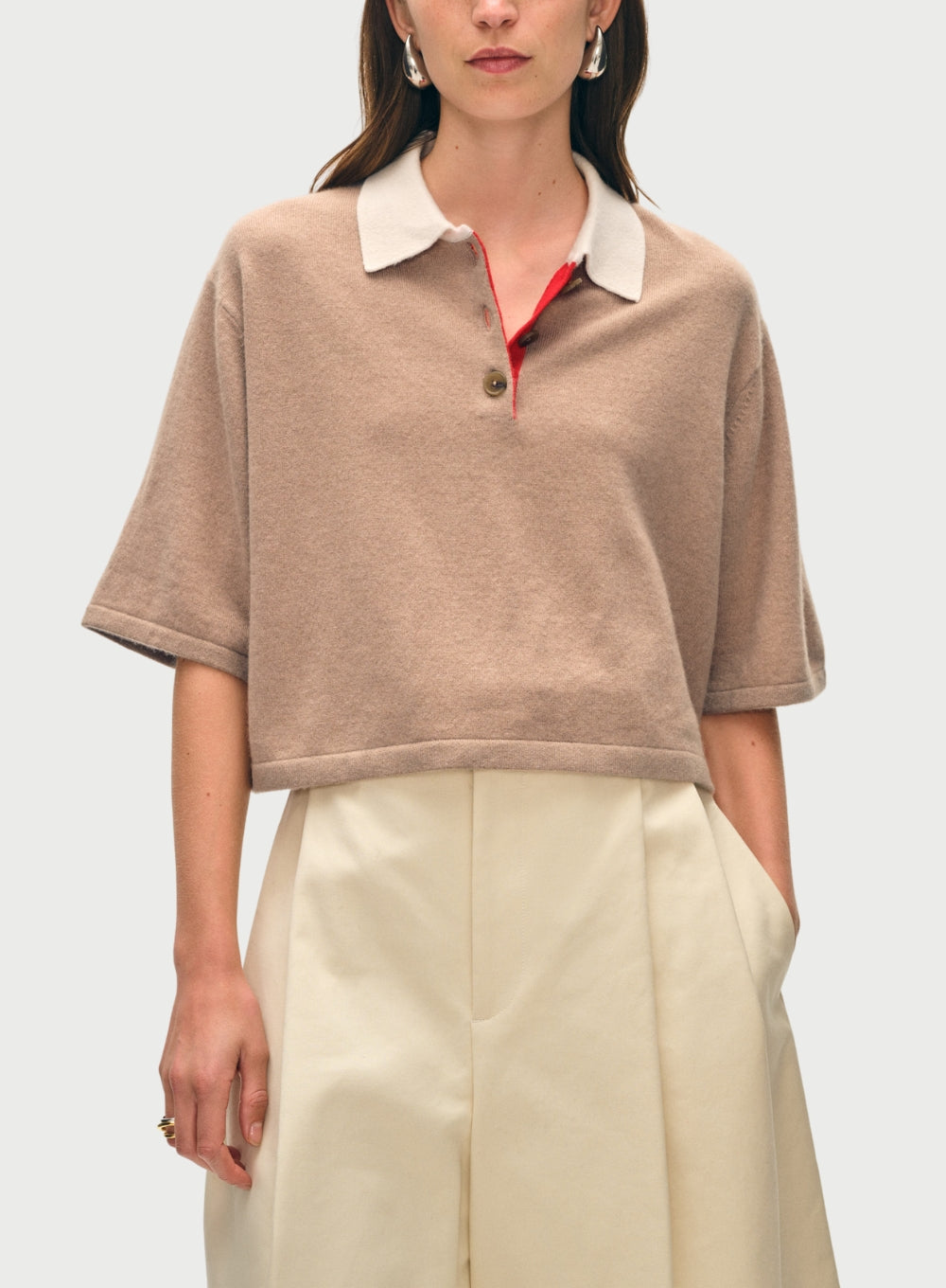 WHITE + WARREN | Cashmere Cropped Polo