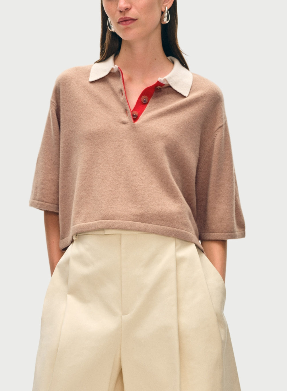 WHITE + WARREN | Cashmere Cropped Polo