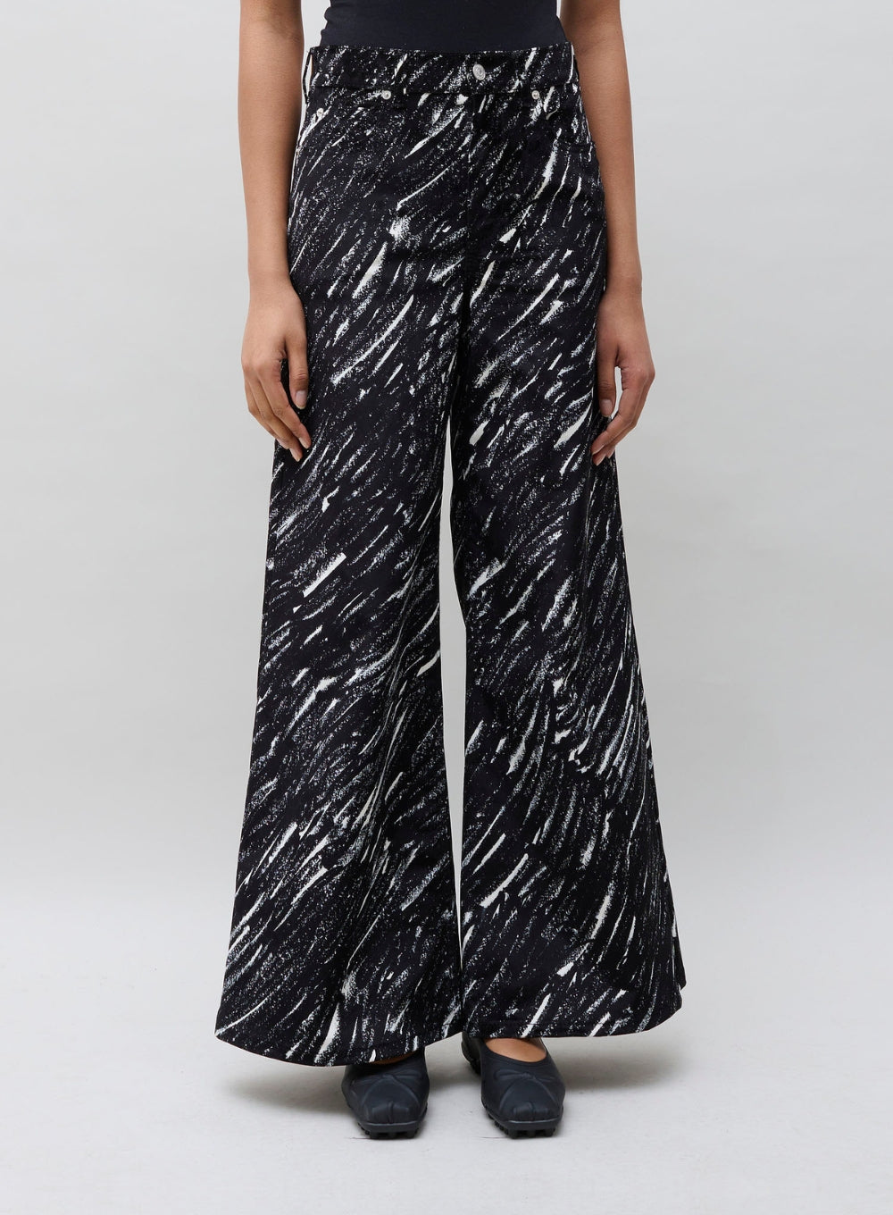 MARNI | Crayon Print Flocked Wide-Leg Jeans