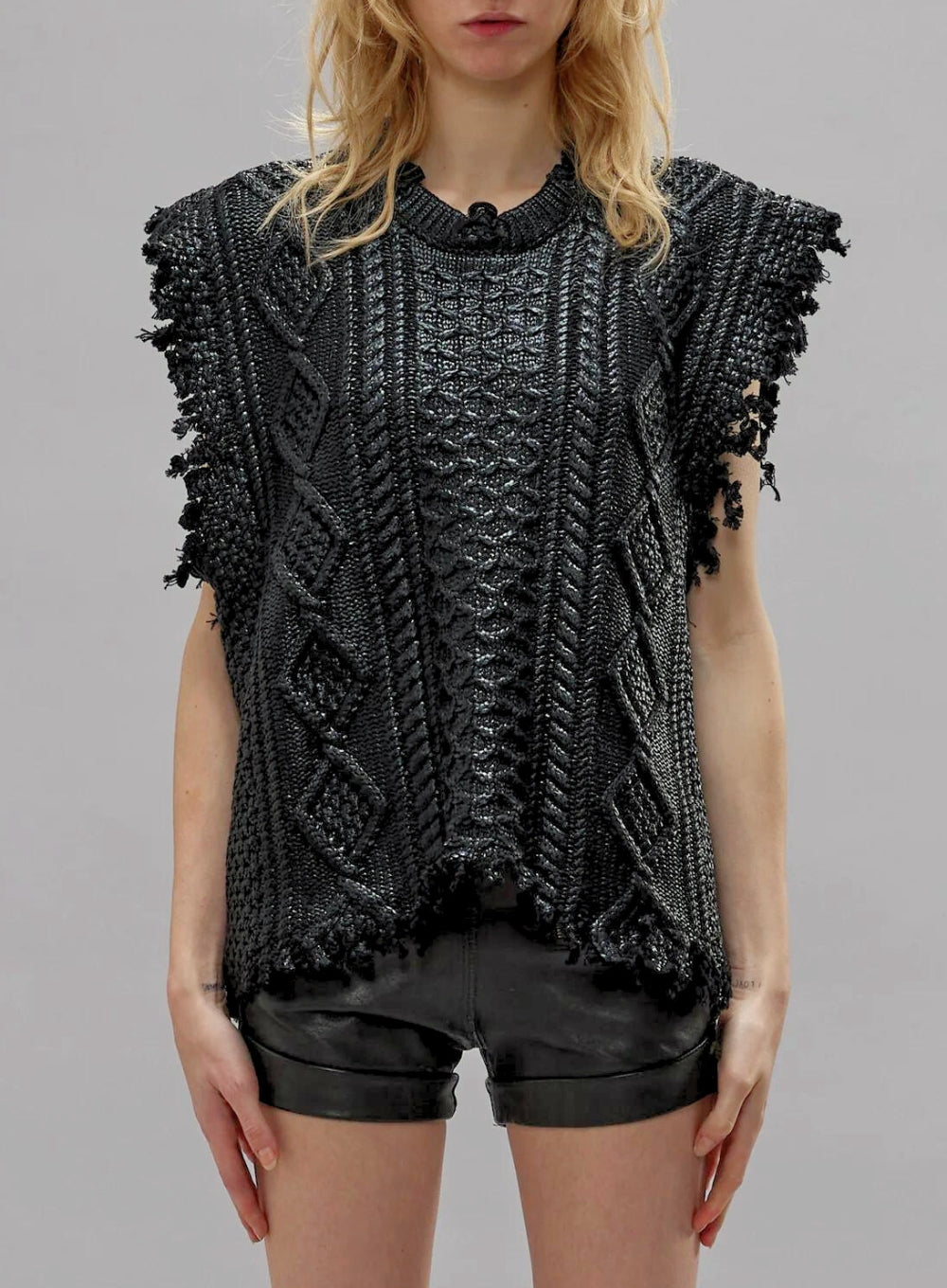 R13 | Boyfriend Cable Knit Seater Vest