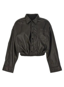 R13 | Leather Crossover Bubble Shirt