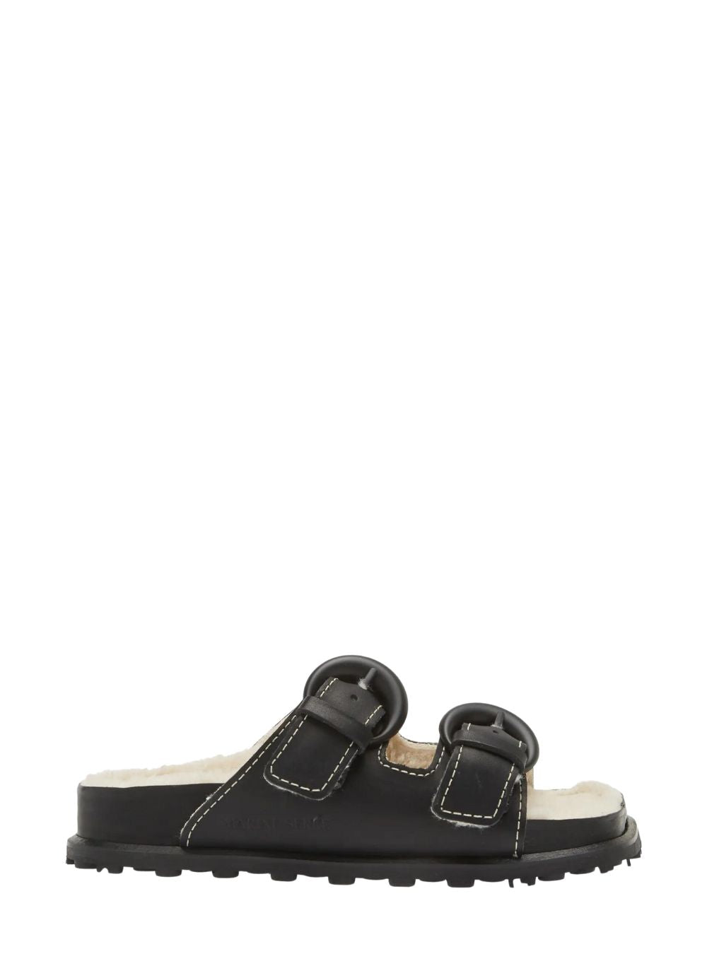 MARINE SERRE | Square Toe Leather Slide Sandals