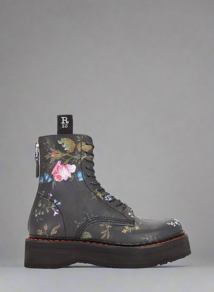 R13 | Floral Single Stack Boot