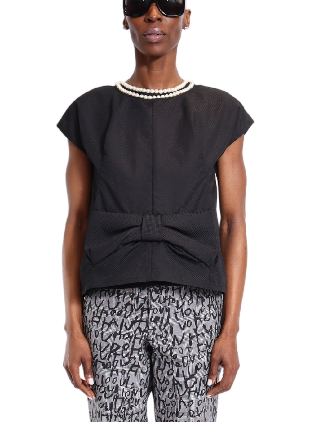 JUNYA WATANABE | Pearl Collar Short Sleeve Blouse