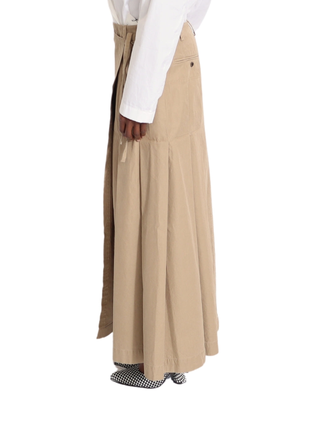 DRIES VAN NOTEN | Stone Washed Cotton Chino Wrapped Skirt