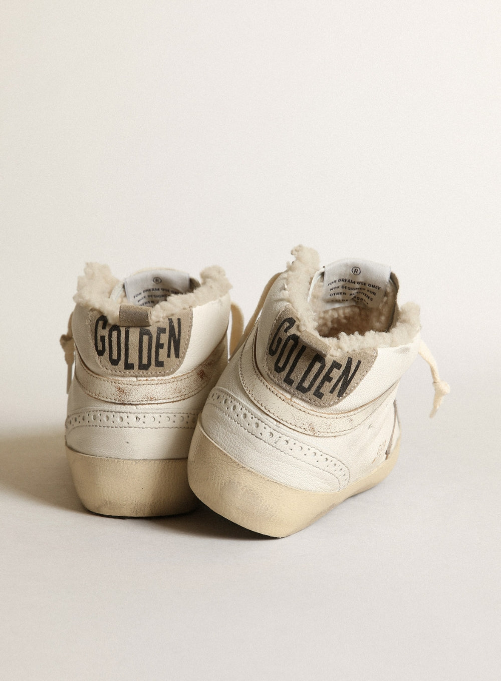 GOLDEN GOOSE | Shearling Lined Mid-Star Leather Sneaker