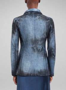 AVANT TOI | Dark Marmo Effect Felted Rever Jacket