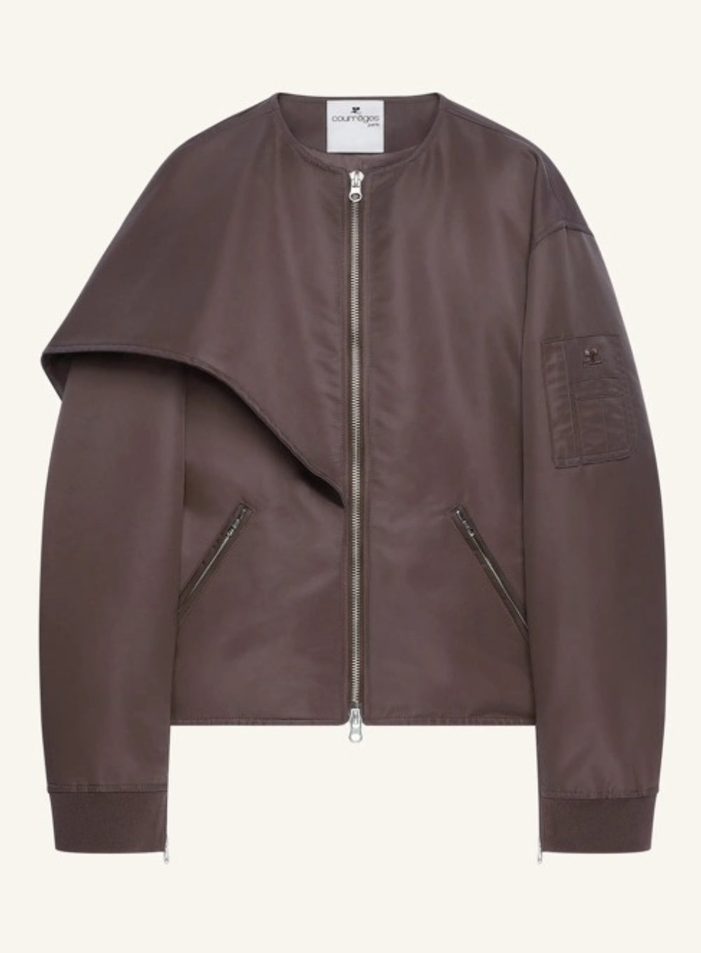 COURRÈGES | Knotted Bow Collar Bomber Jacket