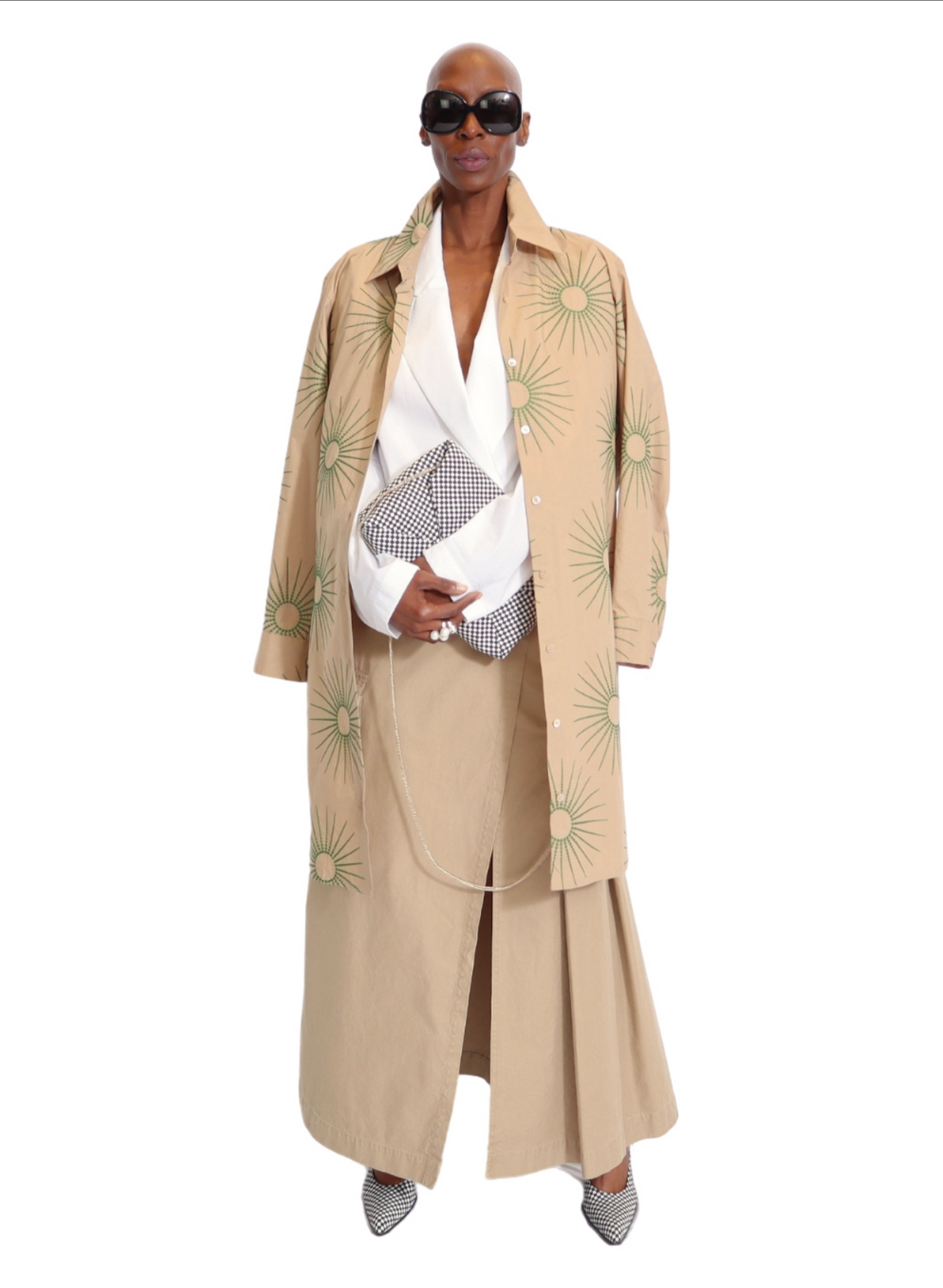 DRIES VAN NOTEN | Stone Washed Cotton Chino Wrapped Skirt