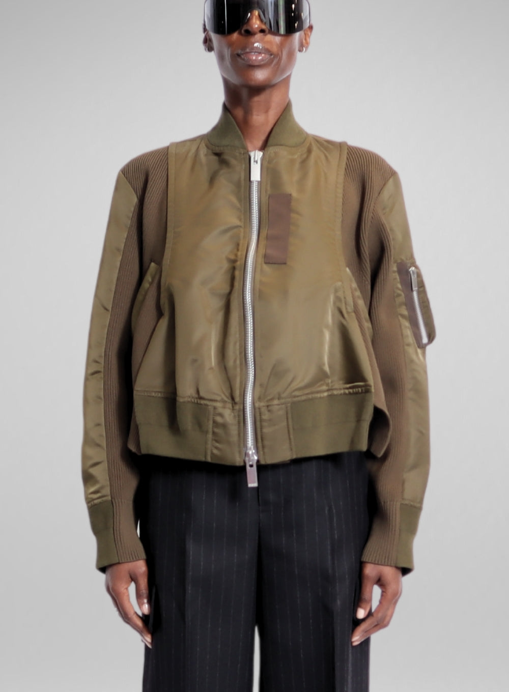 SACAI | Nylon Twill Knit Mix Blouson