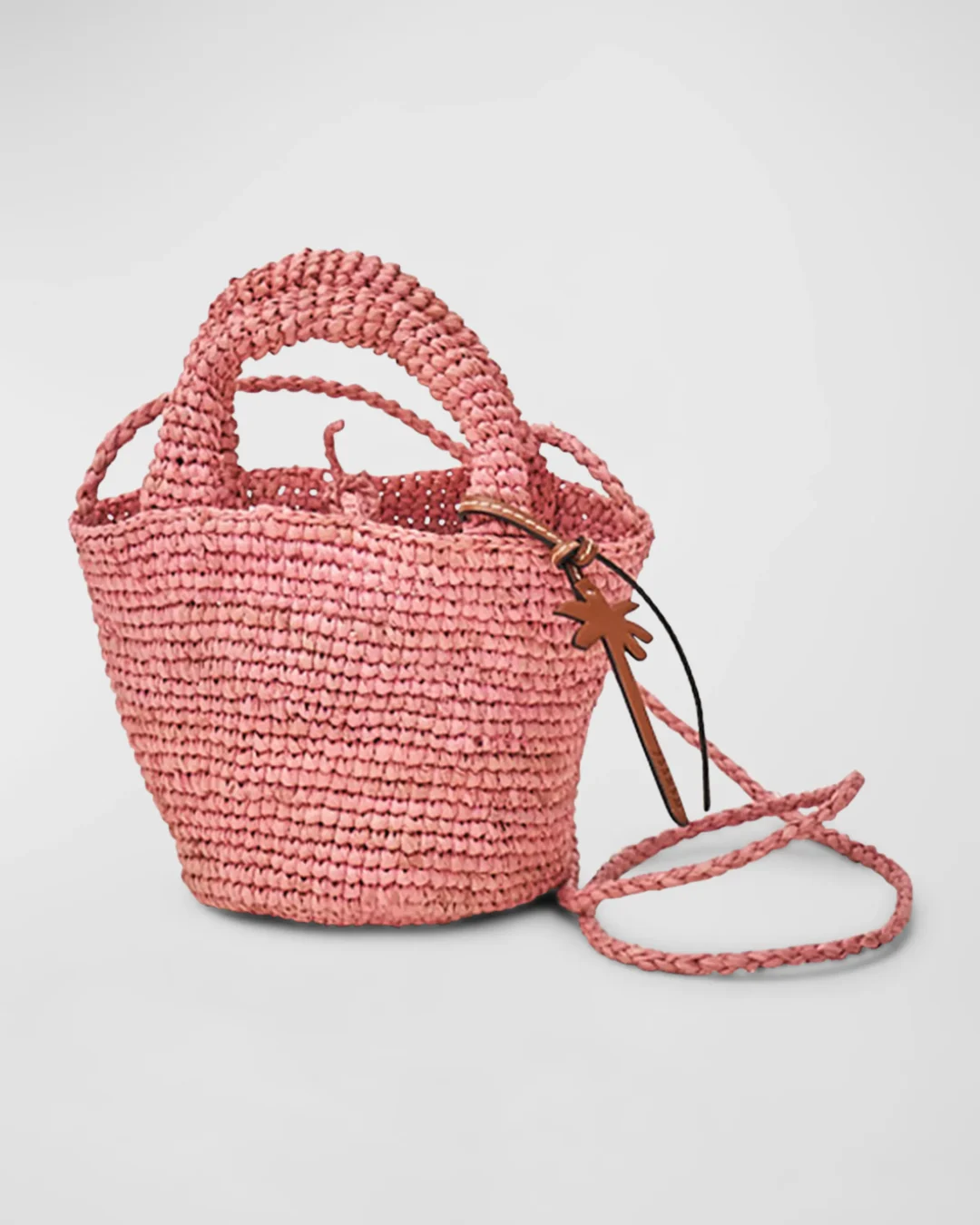 Manebi Mini Summer Raffia Top-Handle Bag