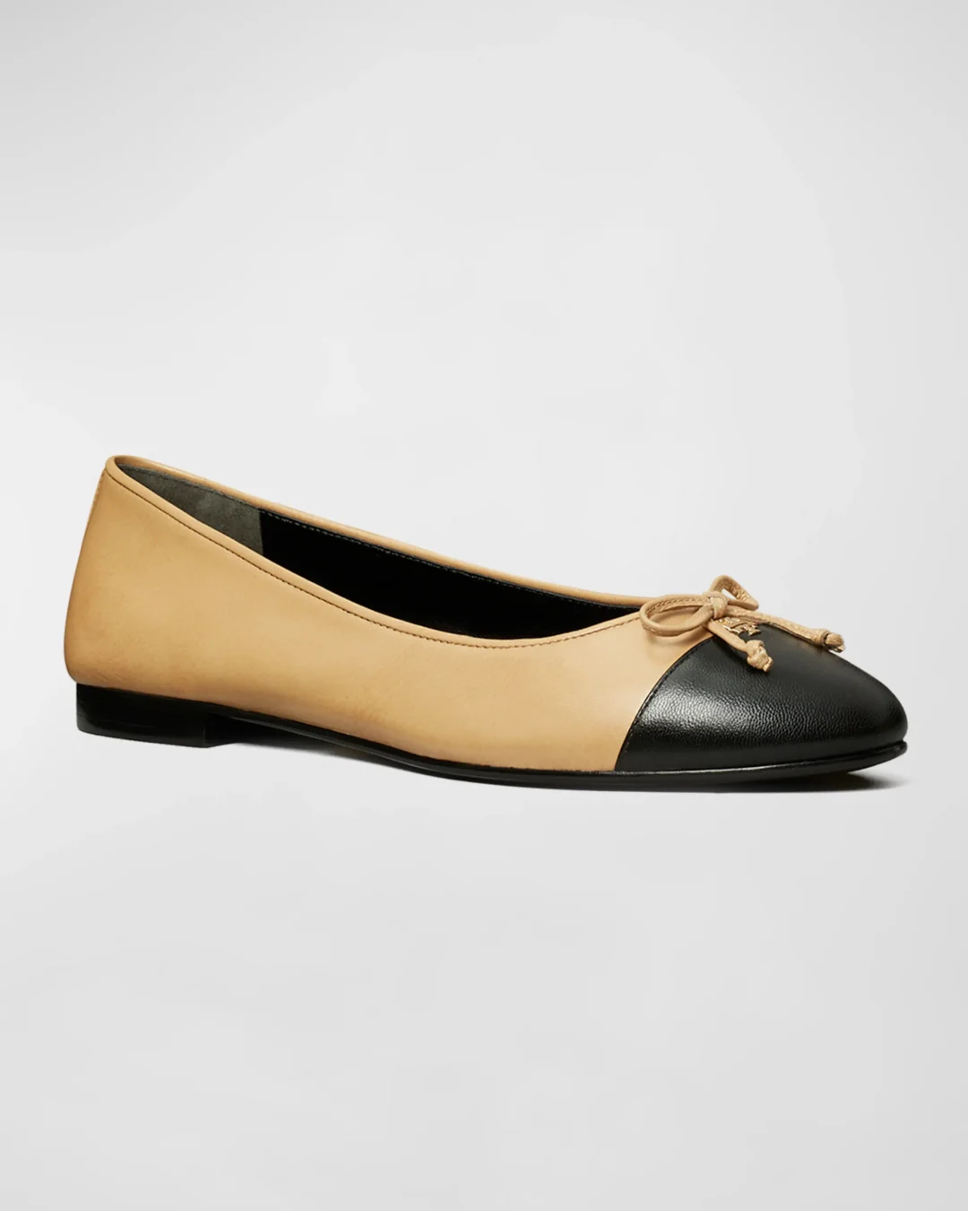 Tory Burch Bicolor Cap-Toe Ballerina Flats