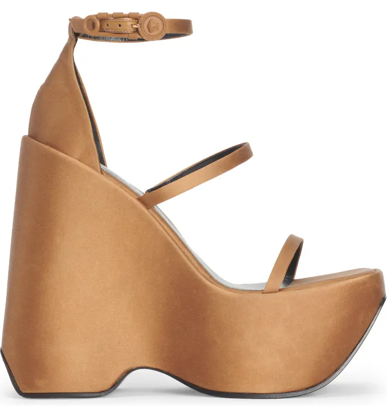 Versace Brown Tri-Platform Sandals