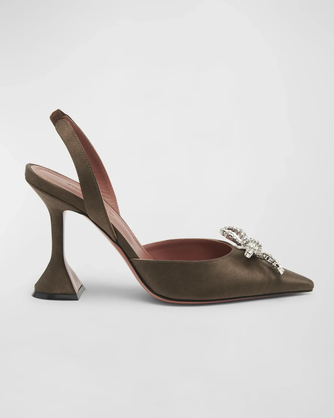 Amina Muaddi Rosie Crystal Bow Halter Pumps