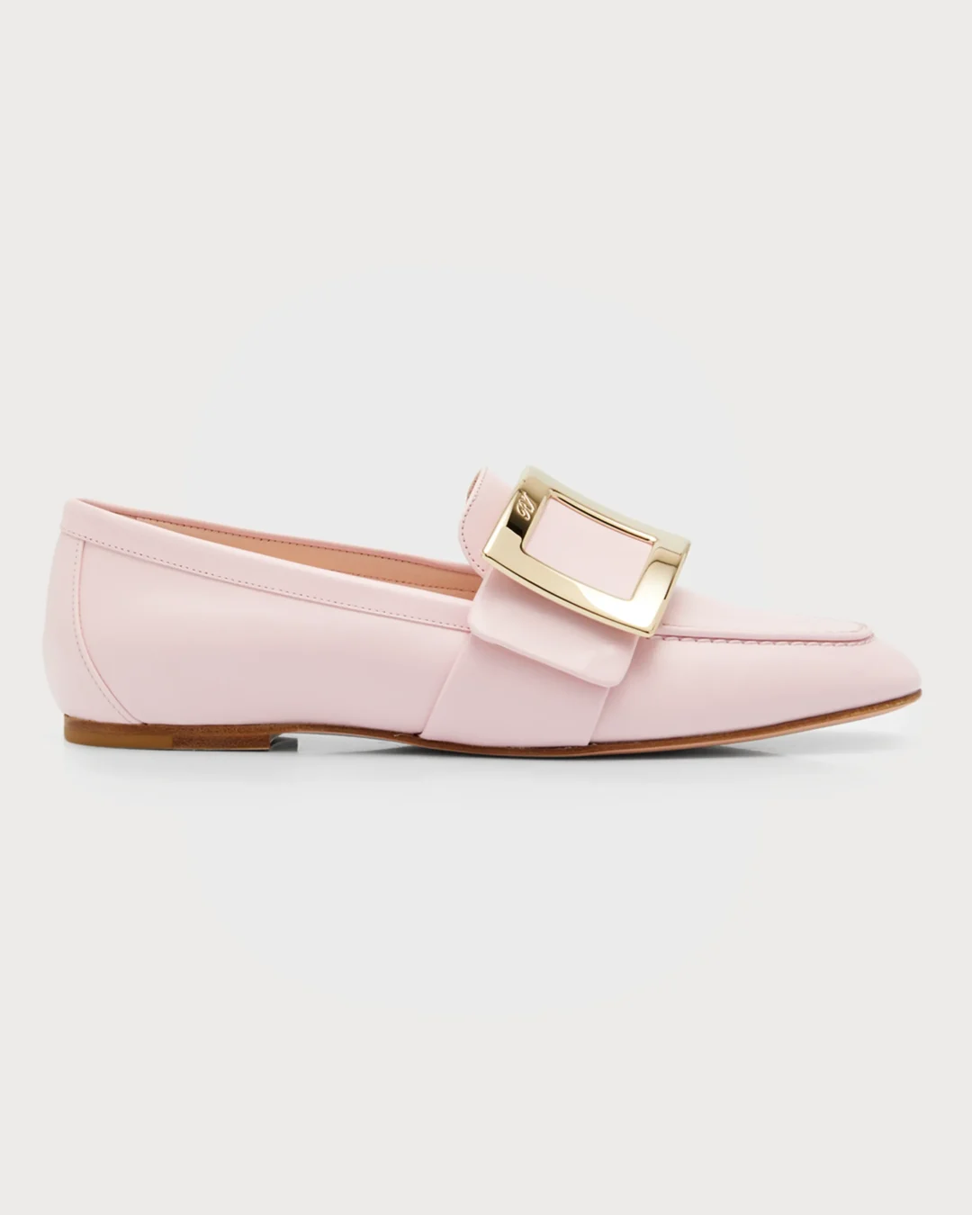 Roger Vivier Soft Leather Loafers with Metal Buckle