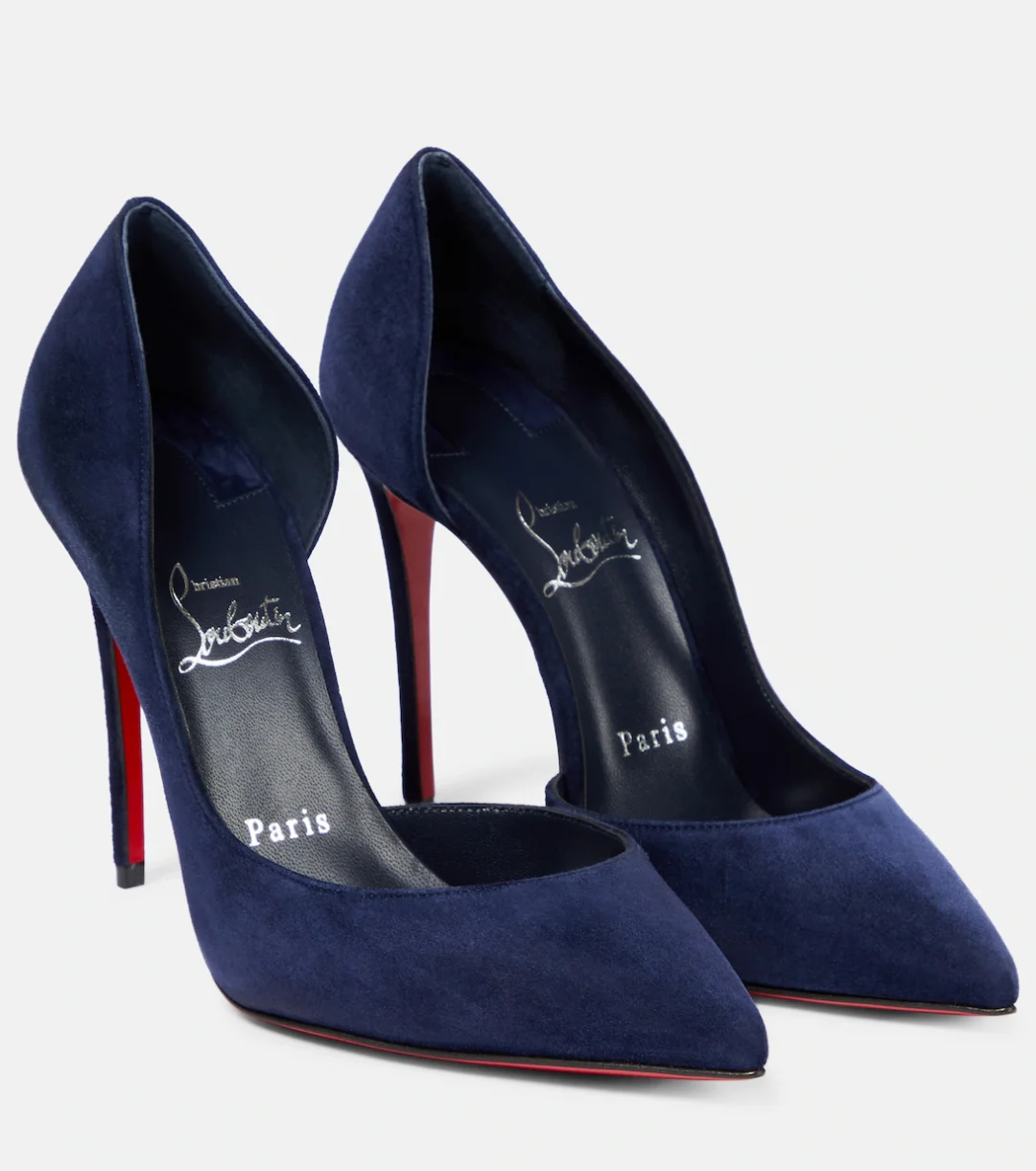 Navy Louboutin heels