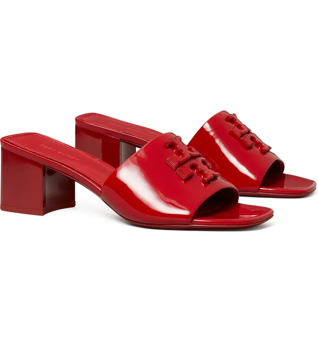 Red Tory Burch slide sandals