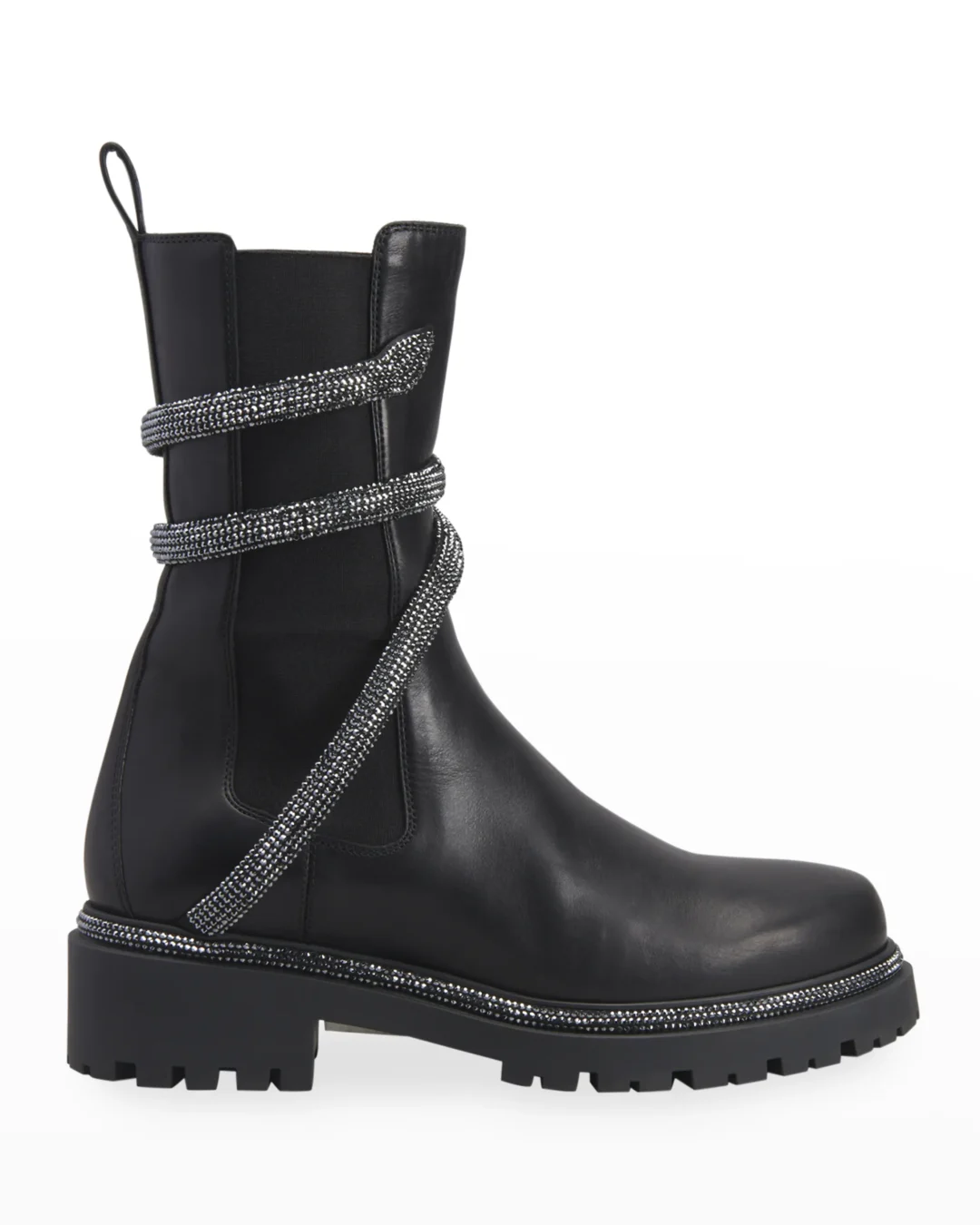 Rene Caovilla Shimmery Snake Chelsea Booties