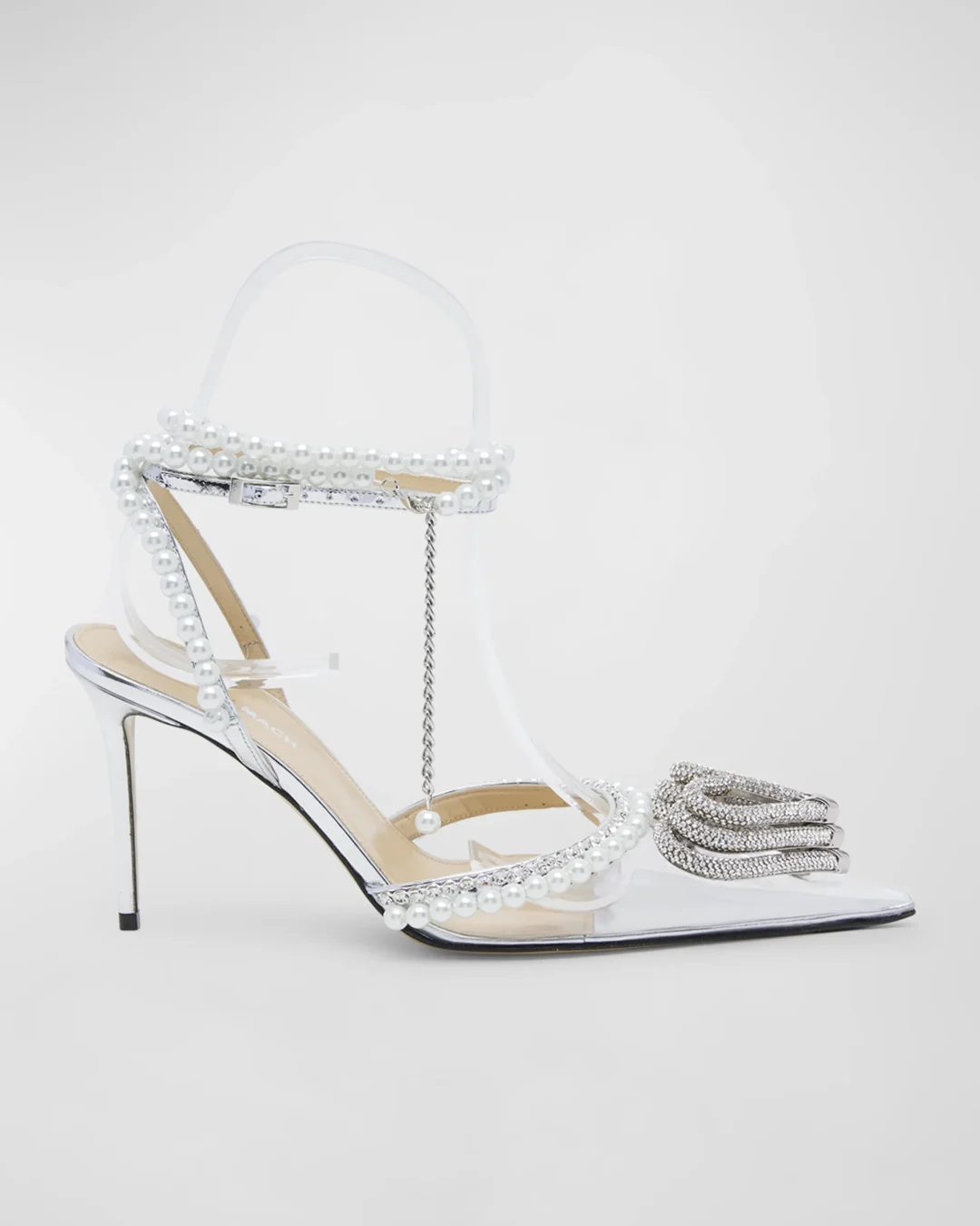 MACH 
MACH Triple Heart Pearly Ankle-Strap Pumps
