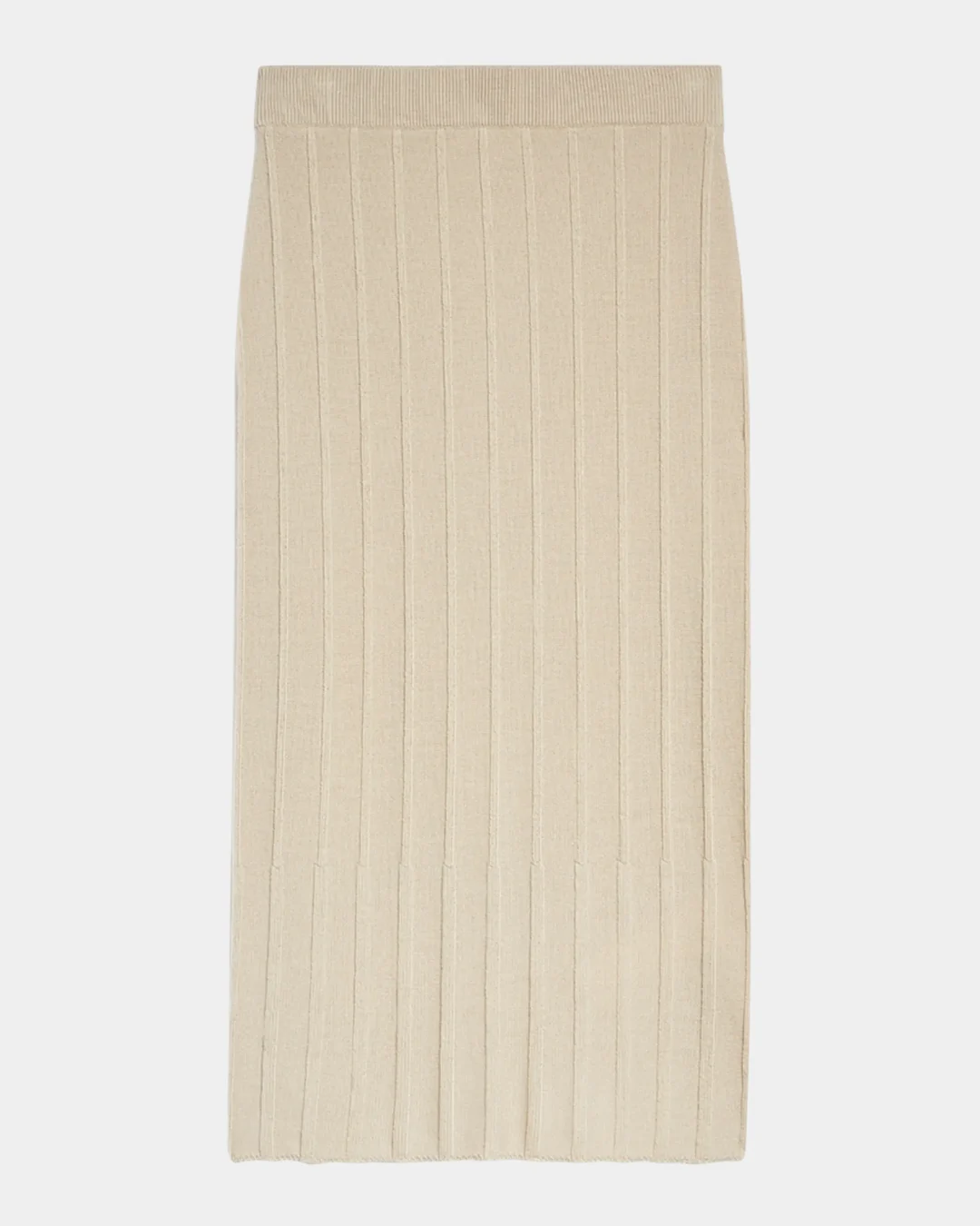 Max Mara Leisure Ribbed Knit Straight Wool Midi Skirt