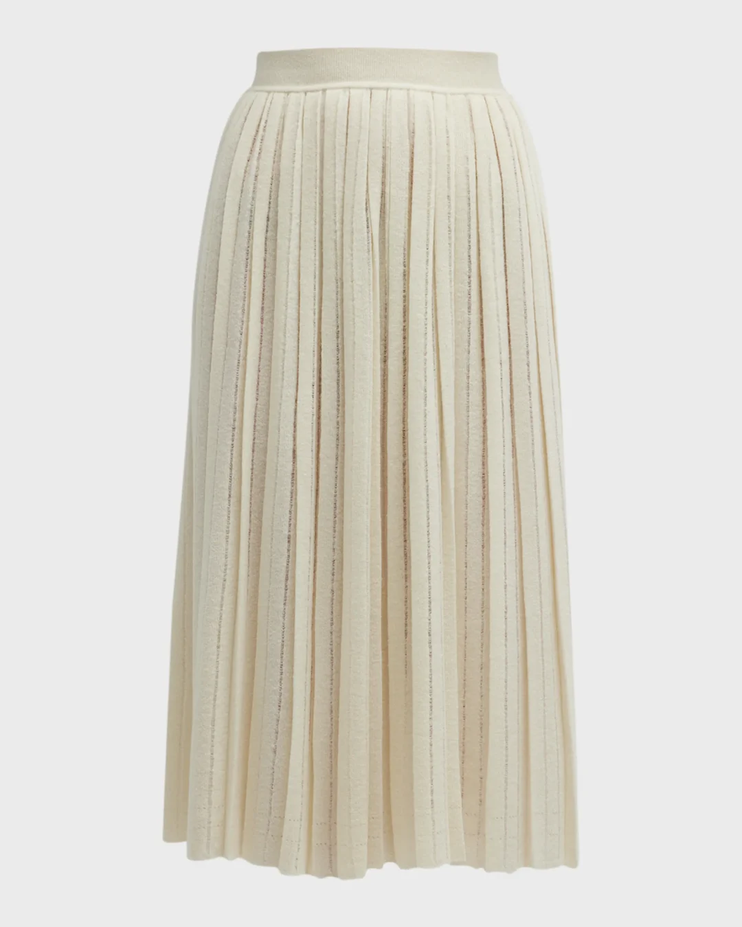 Loro Piana Gonna Gaiole Cashmere Pleated Midi Skirt