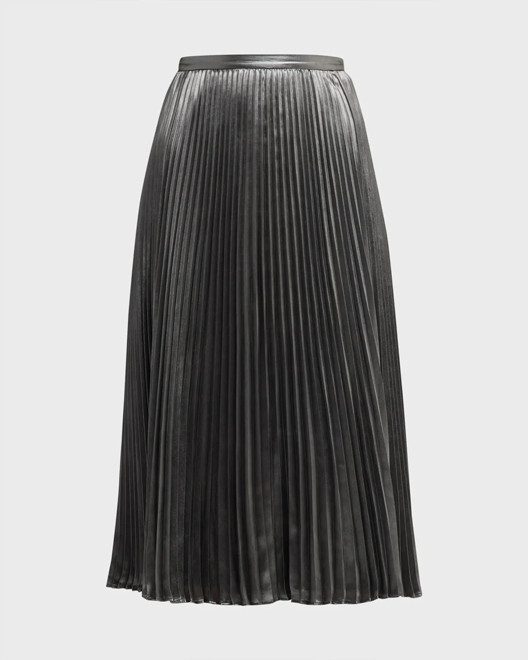  Ungaro Kennedy Pleated Metallic Midi Skirt 