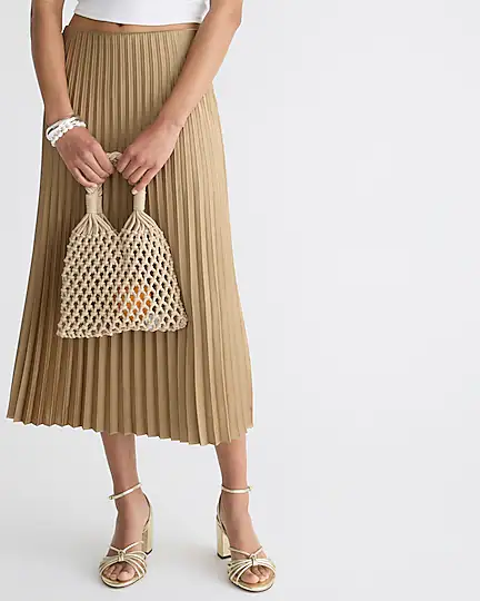 J.Crew Pleated pull-on midi skirt