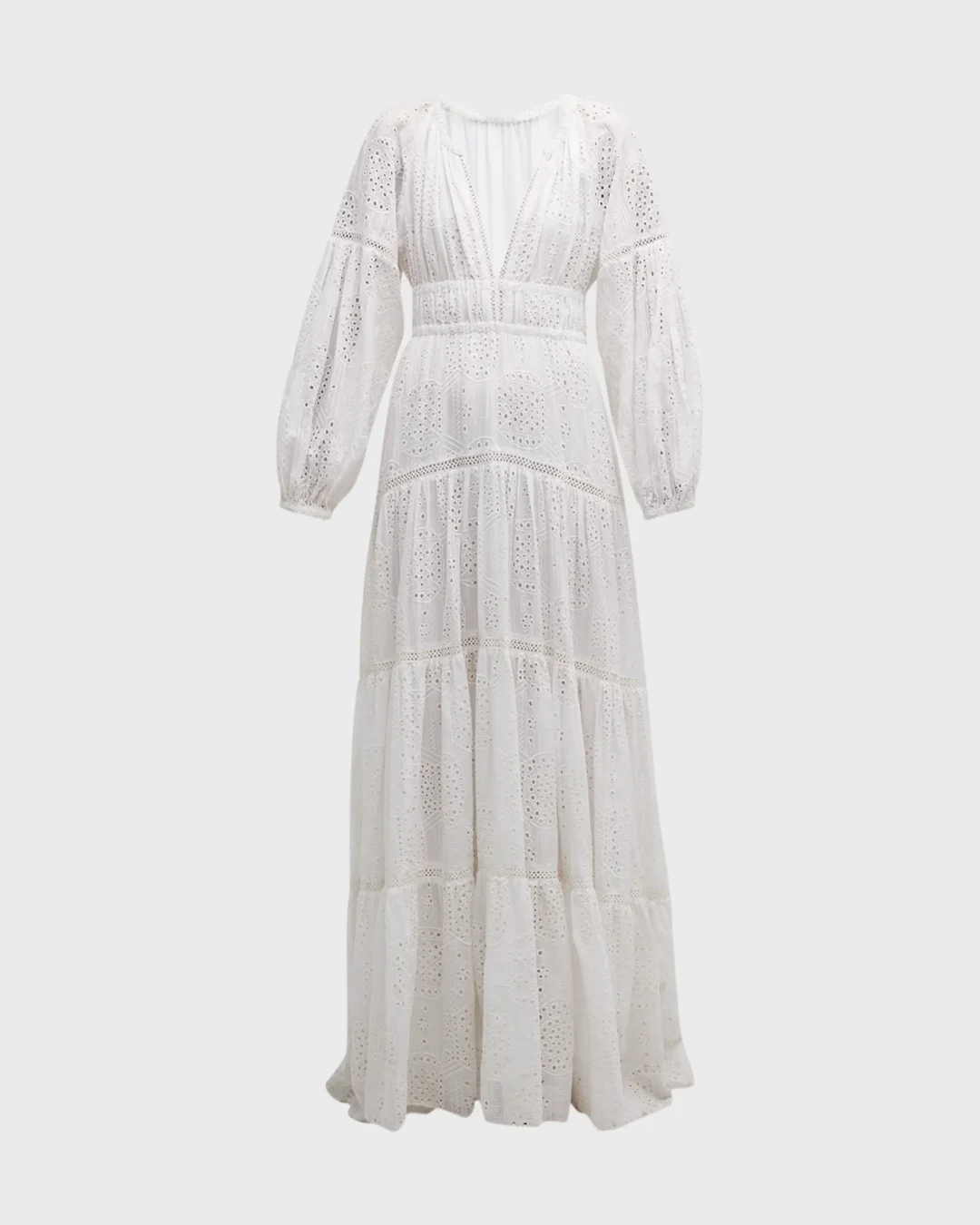  A.L.C Mackenna Eyelet Deep-V Maxi Dress