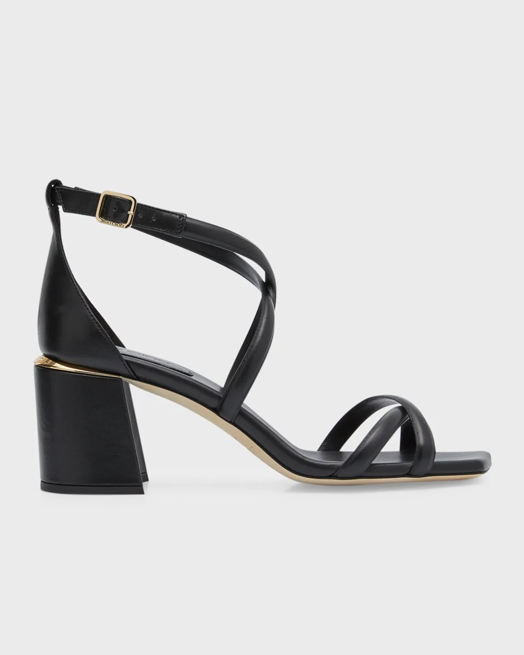 Jimmy Choo Rheea Leather Crisscross Block-Heel Sandals