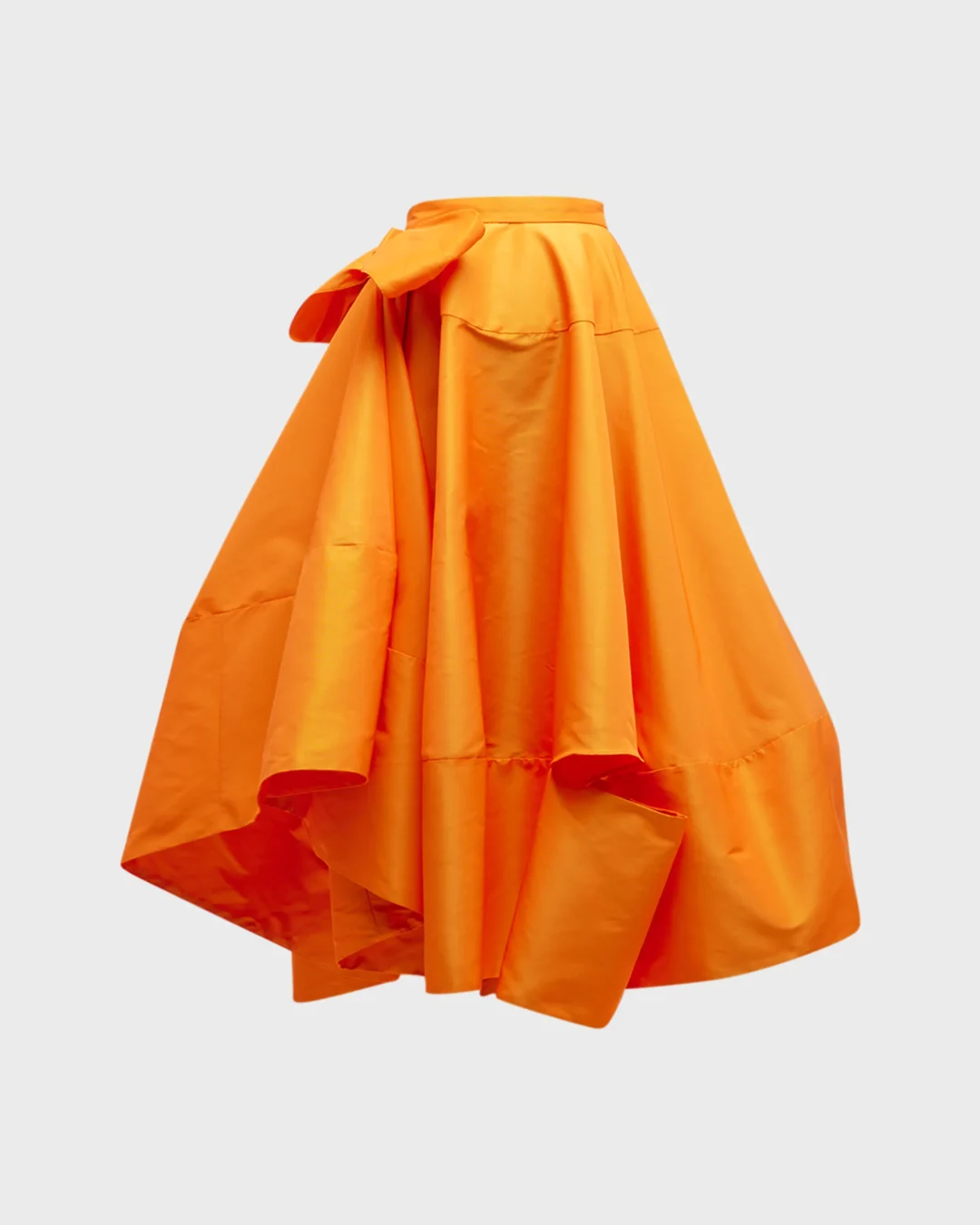 Alexander McQueen Polyfaille Circle Midi Skirt with Side Bow Detail