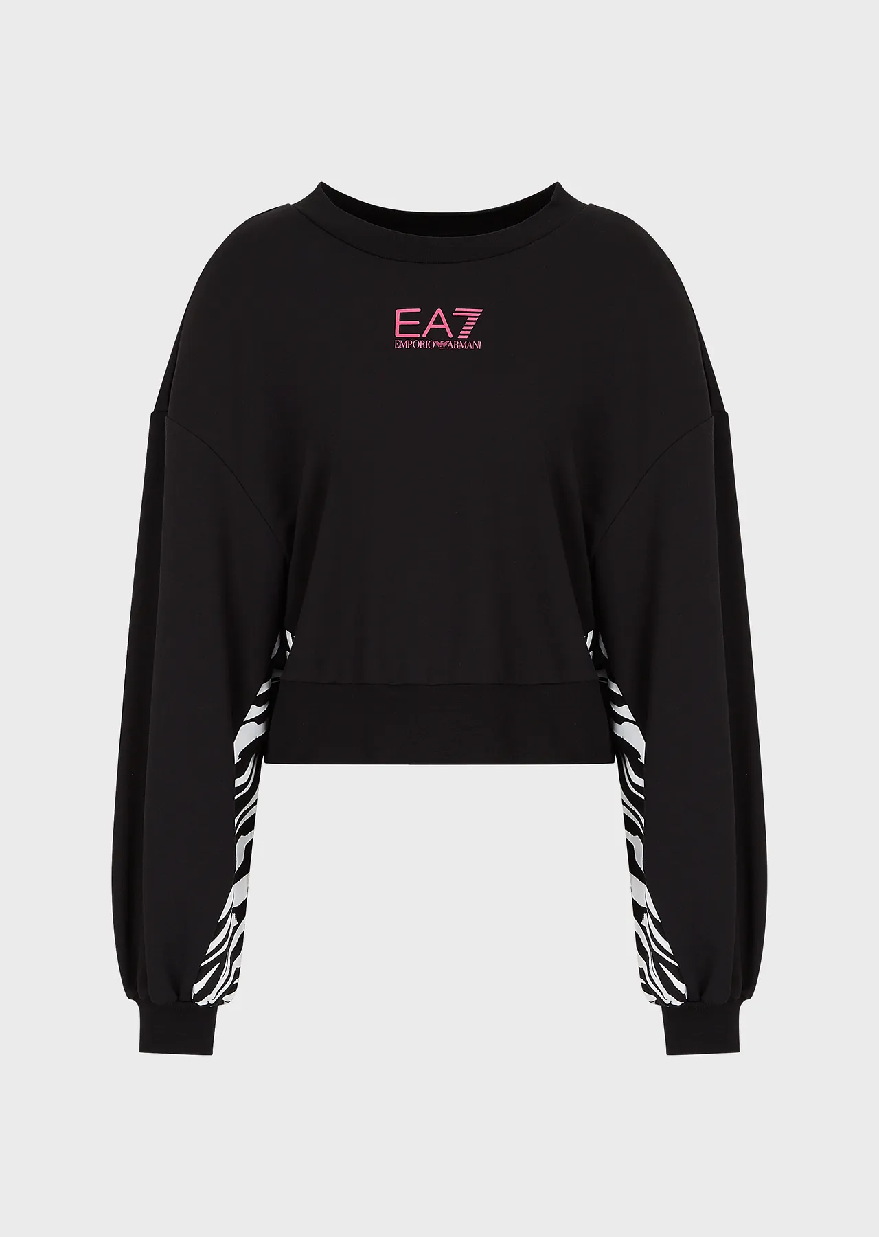 Black EA7 Graphic Series crew-neck sweatshirt with print 