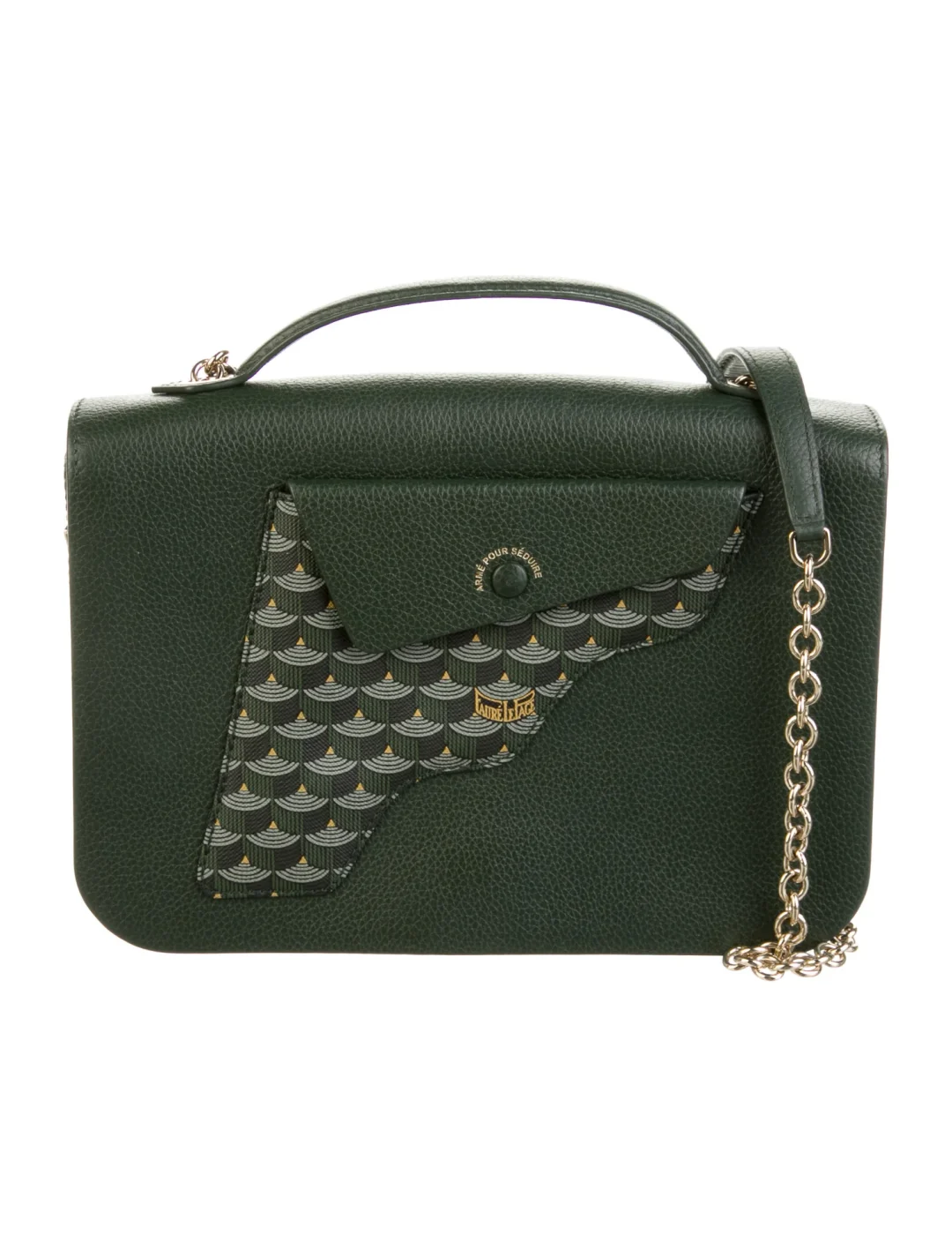 Dark Green Fauré Le Page Calibre Leather Handbag 