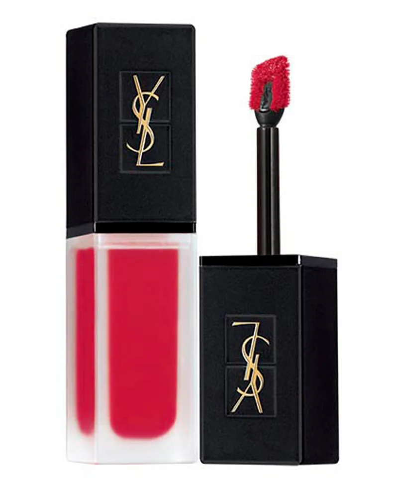 Pink and black Saint Laurent Tatouage Couture Velvet Cream Liquid Lipstick 