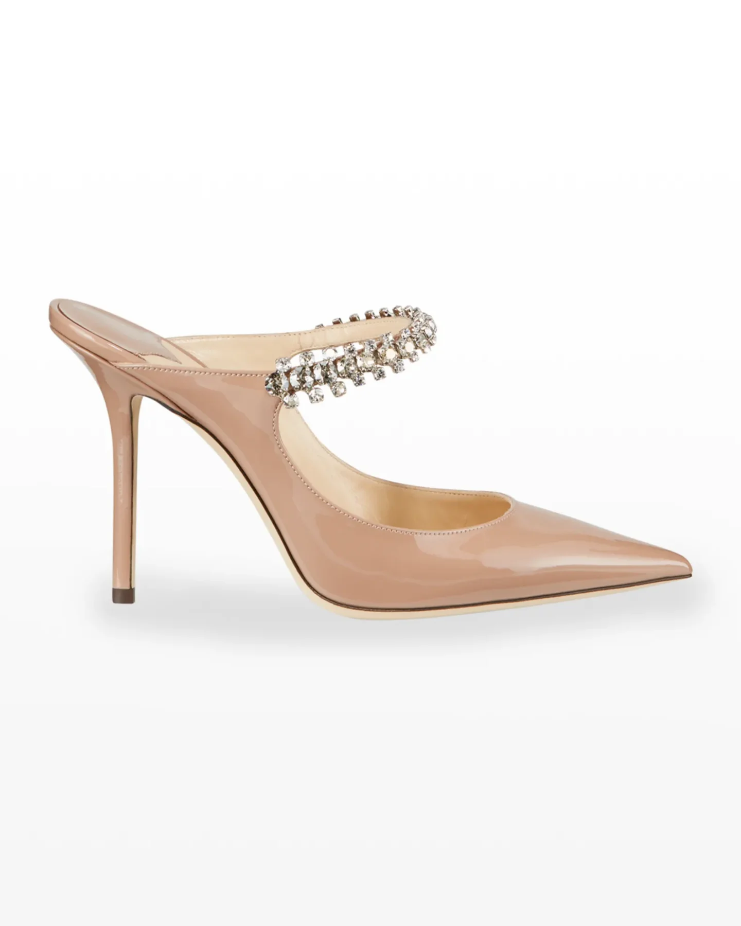 Beige Jimmy Choo Bing patent-leather mules 