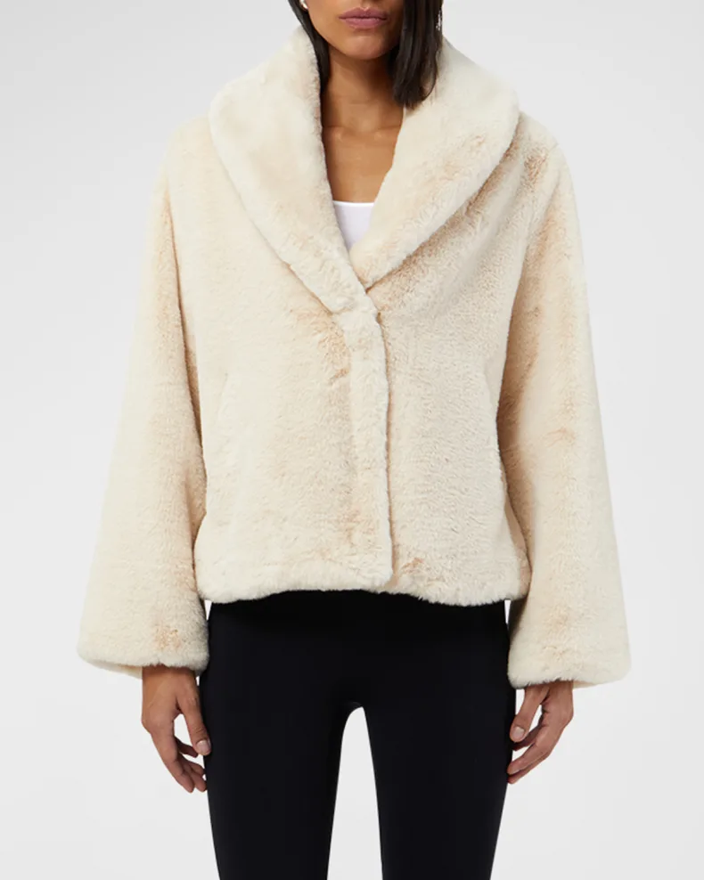 Ivory  Apparis Fiona Plant-Based Koba Fur Coat 