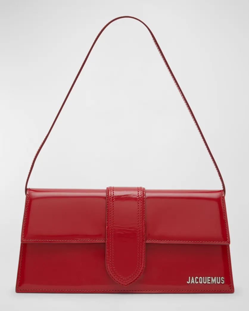 Red Jacquemus Le Bambino Long Leather Shoulder Bag 