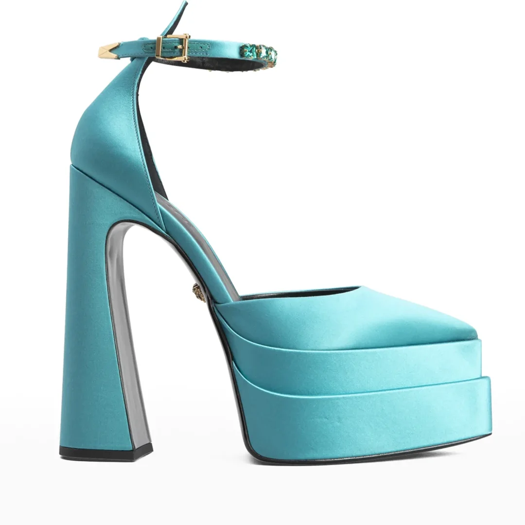 Versace Blue La Medusa Platform Sandal