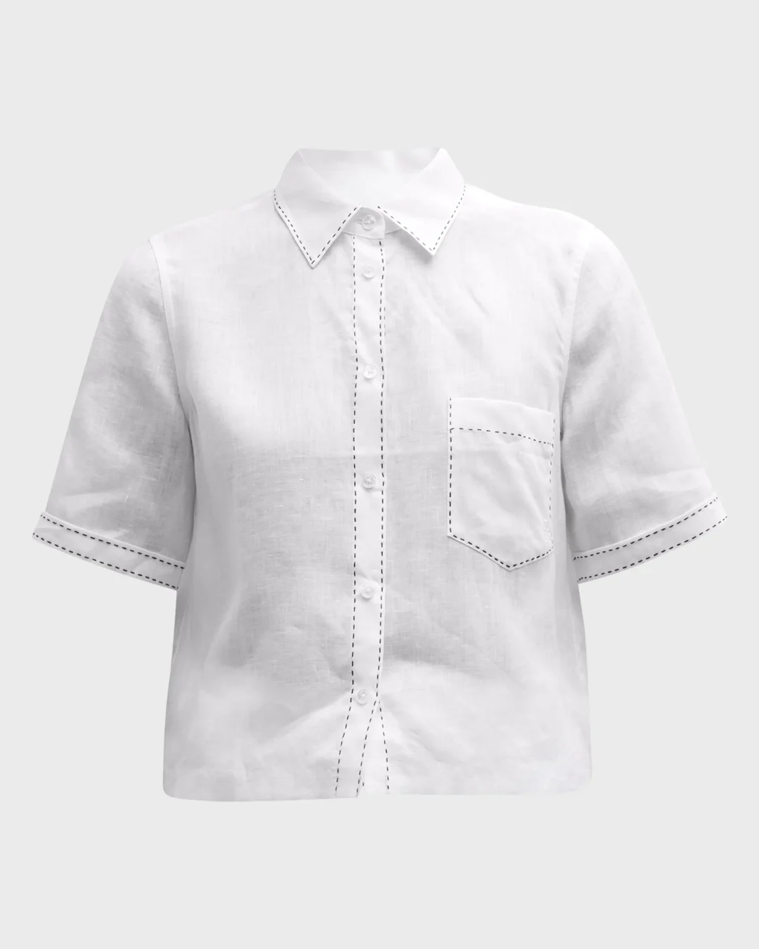 Tory Burch Classic White Linen Camp Shirt