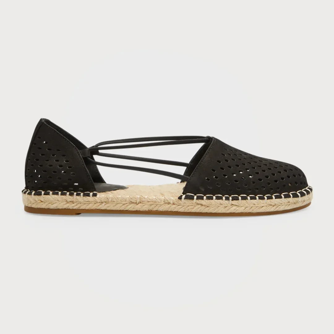 Eileen Fisher Lee Perforated Suede Flat Espadrilles