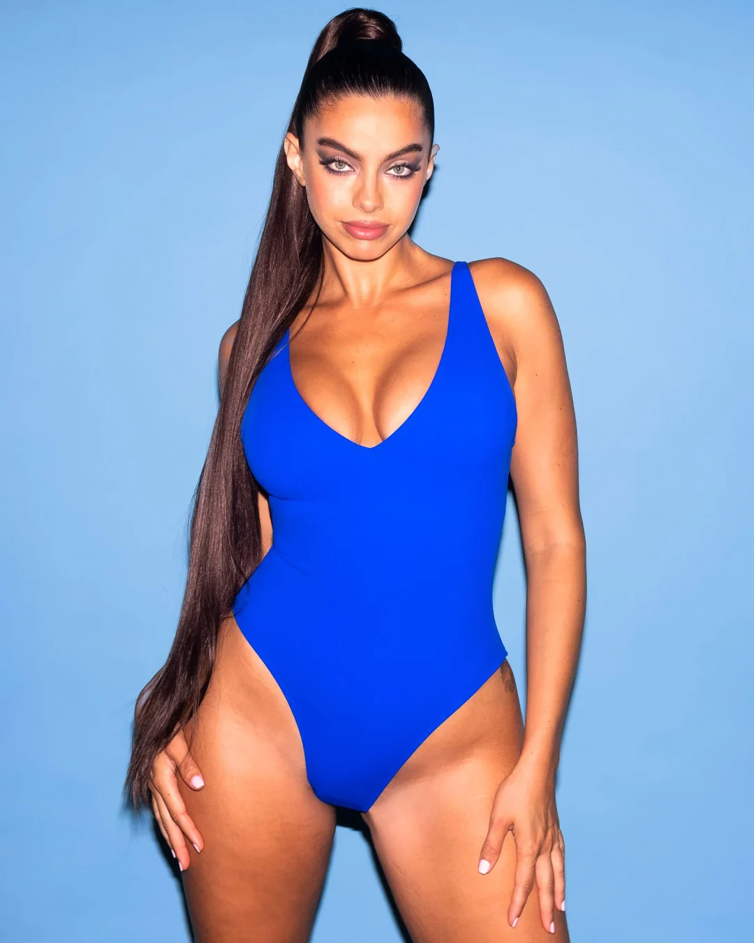 Royal blue shaping one piece swimsuit