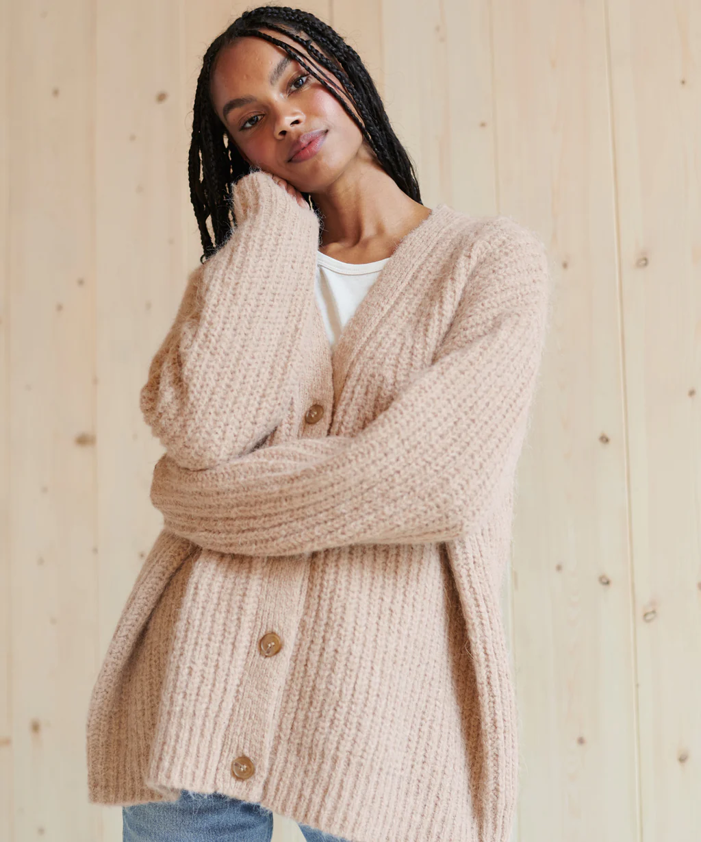 Beige oversized cardigan