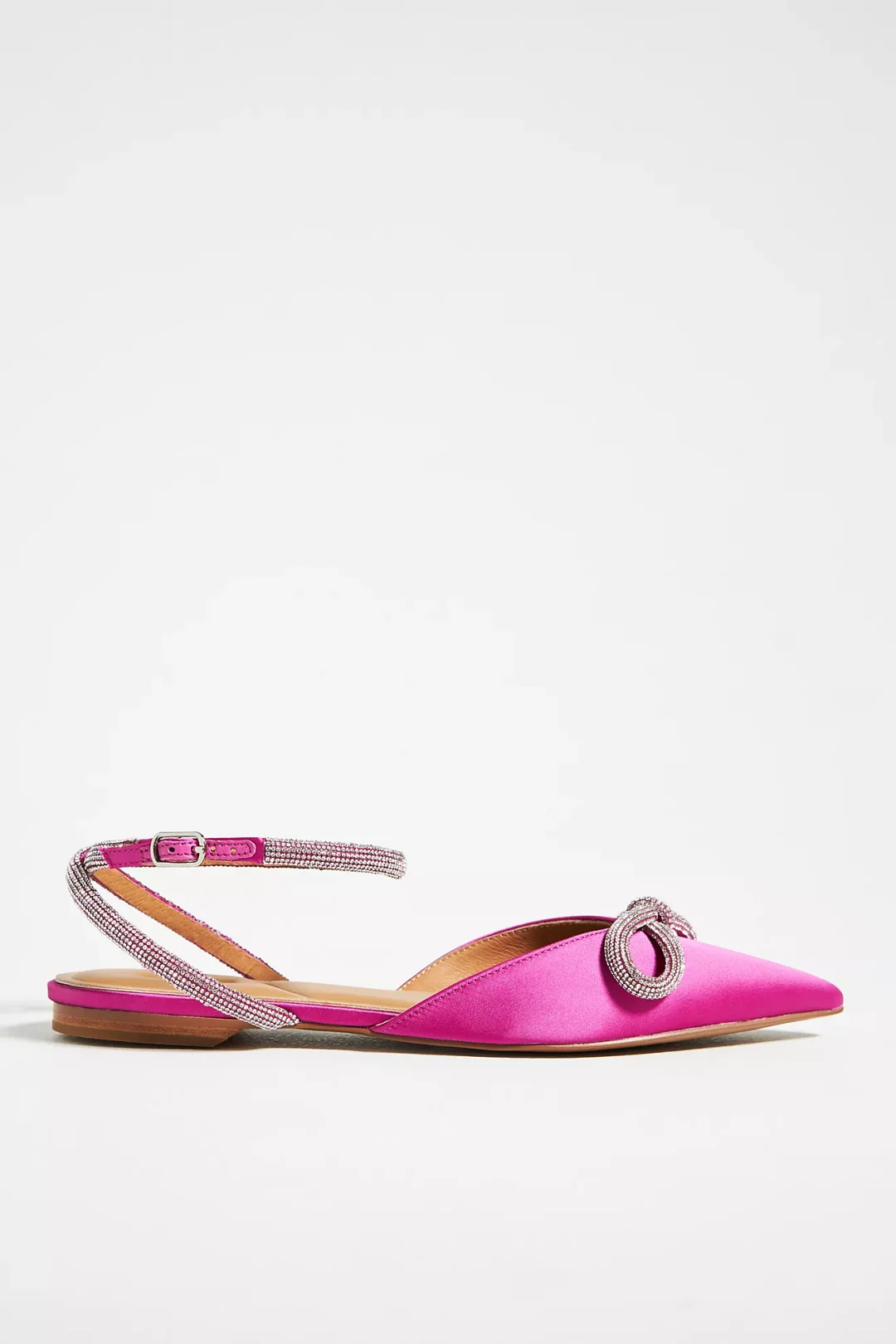 Hot pink flats with rhinestone bow