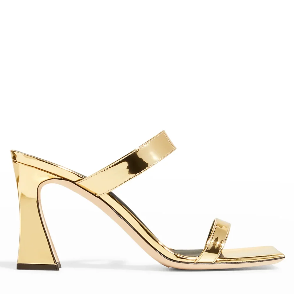 Giuseppe Zanotti Gold Metallic Dual-Buckle Slide Sandals