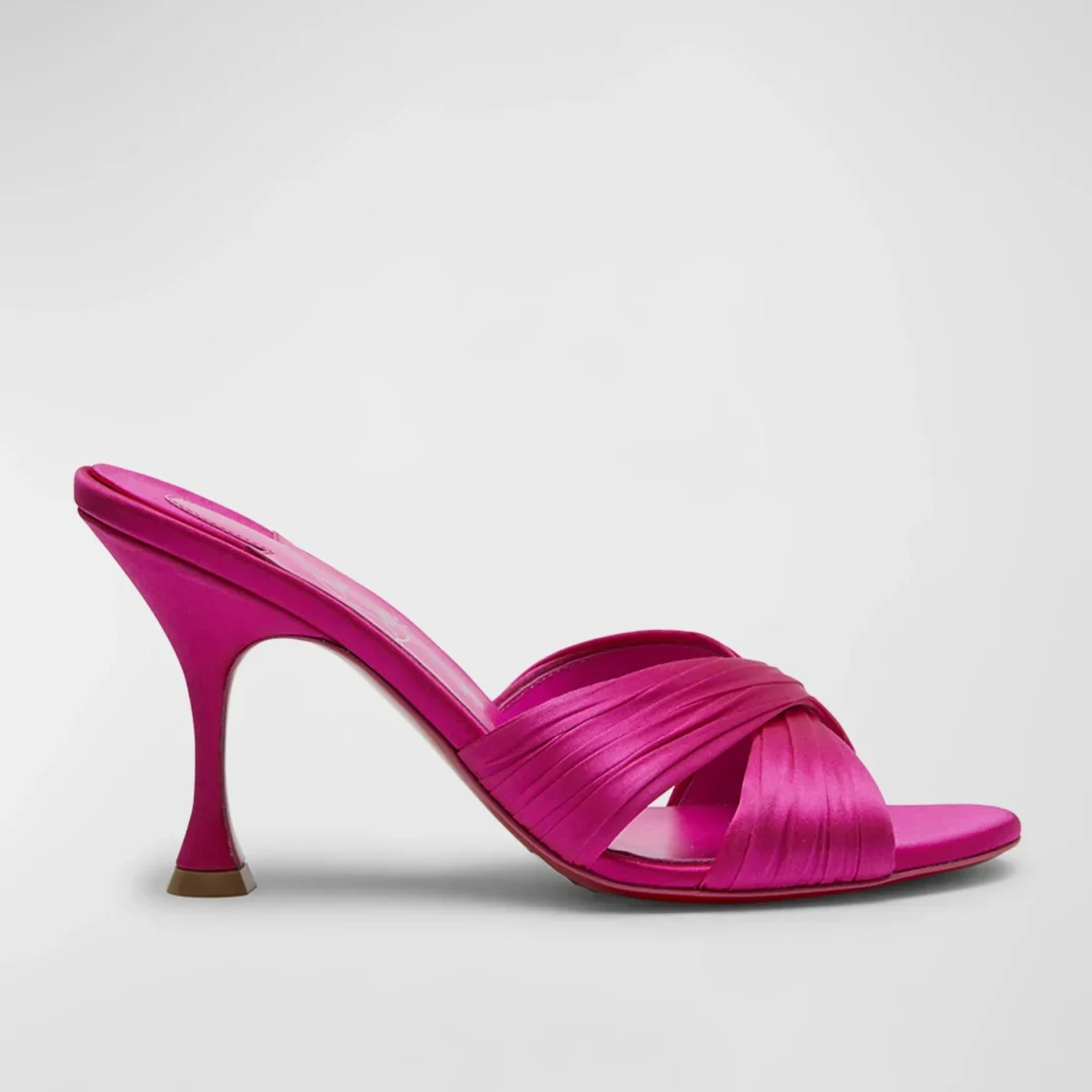 Christian Louboutin Pink Nicol Is Back Crisscross Mule Sandals 