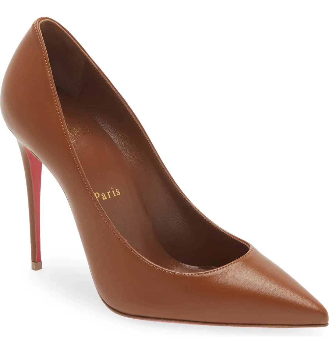 Brown pointed toe pumps