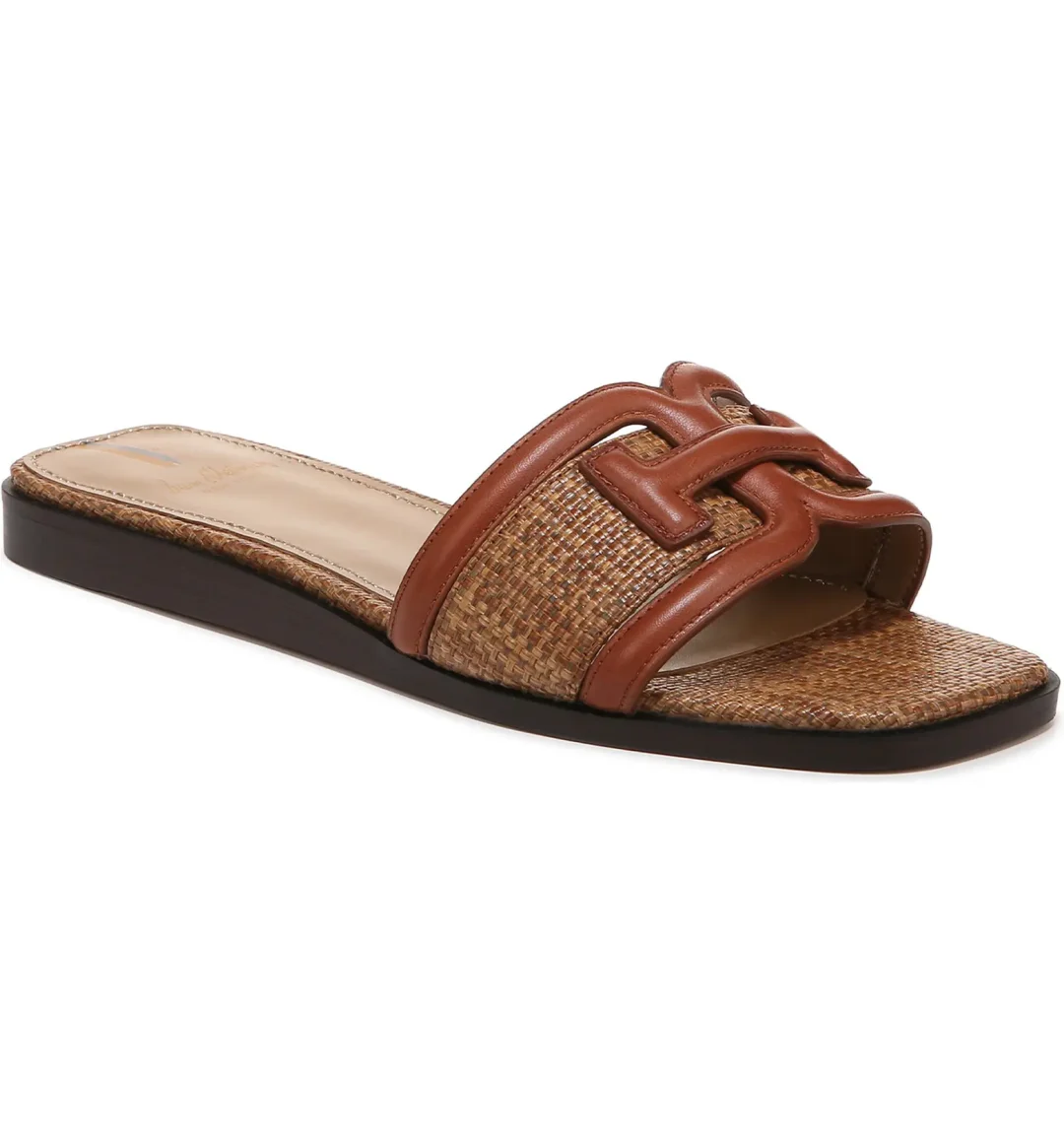 Brown slide sandals
