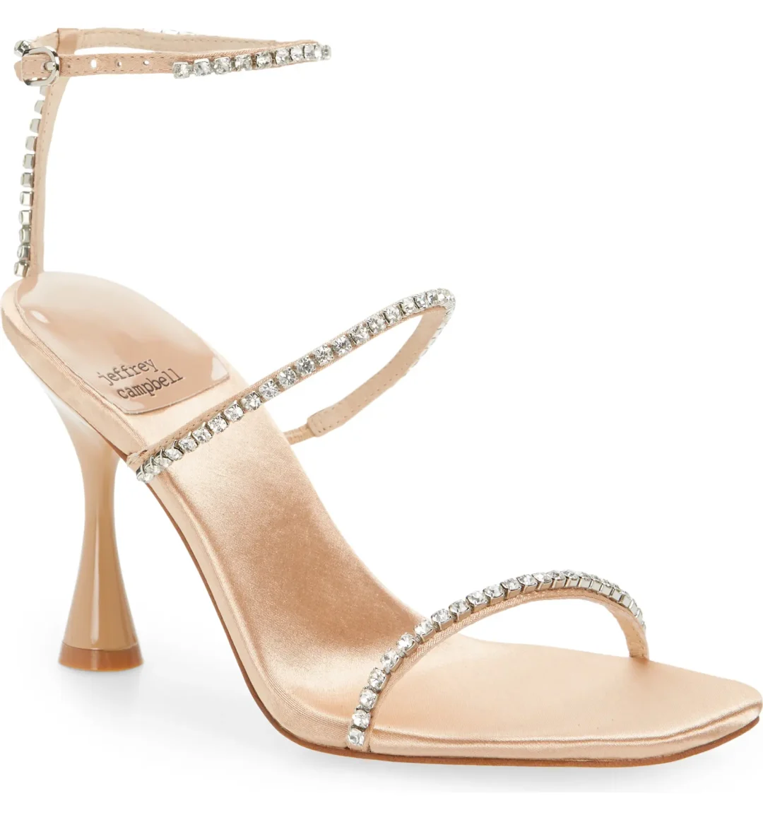 Nude crystal sandals