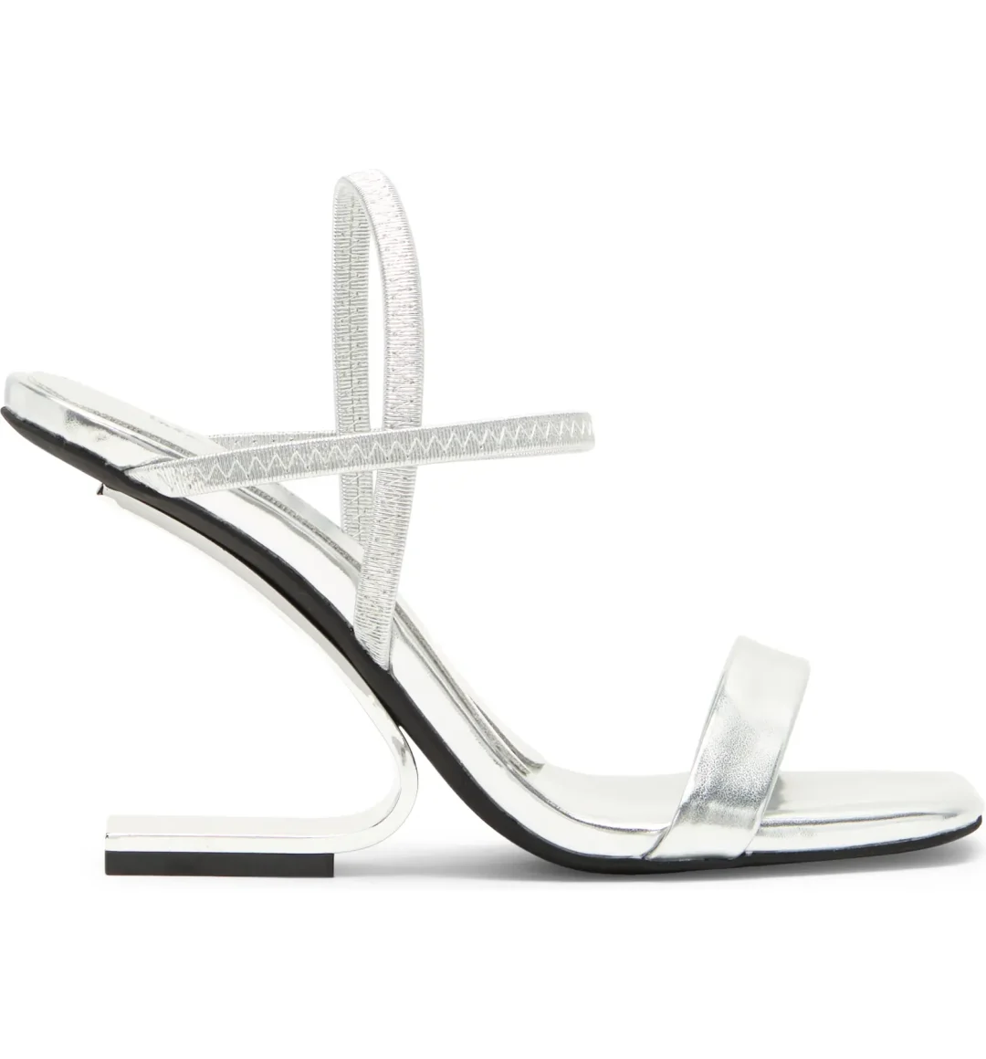 Chic silver geometric heels