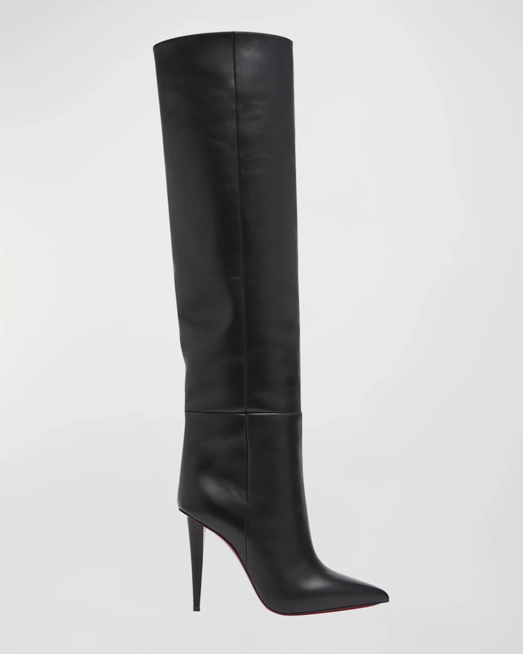 Christian Louboutin Astrilarge Botta Red Sole Two-Tone Leather Knee-High Boots
